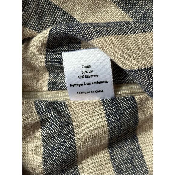 Anthropologie ASTR The Label Women's Wrap Crop Top Navy Tan Stripe Size L - Picture 7 of 10